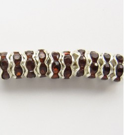 Rondelle Spacer 6mm Silver/Brown